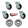 Service Caster Regency 600UBCKIT6 U-Boat Locking Caster and Wheel Replace Set - REG-20S414PPUBBLK-TLB-TP2-4PPUD820-2